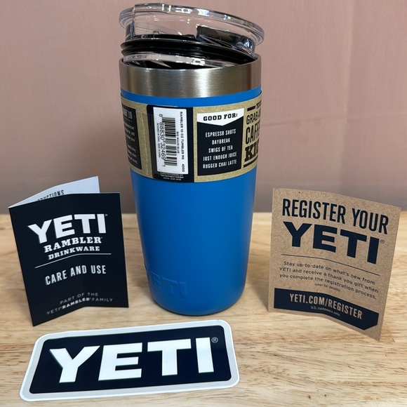 YETI Rambler 10 oz Tumbler Big Wave Blue Discontinued NWT - Picture 1 of 7